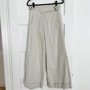 Anthropologie Wide Leg Light Khaki Sailor Pants Size 0